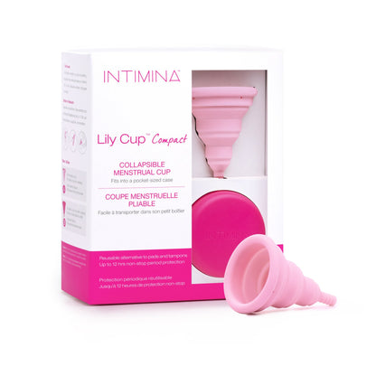Intimina Lily Cup Compact - Small Menstrual Cup with Flat-fold Compact Design, Disposable Menstrual Cups, Period Cup Reusable (A)