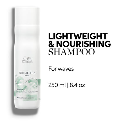 WELLA PROFESSIONALS Nutricurls Shampoo for Waves Formulated with Nourish-In Complex Nourish and Define Without Sulfates