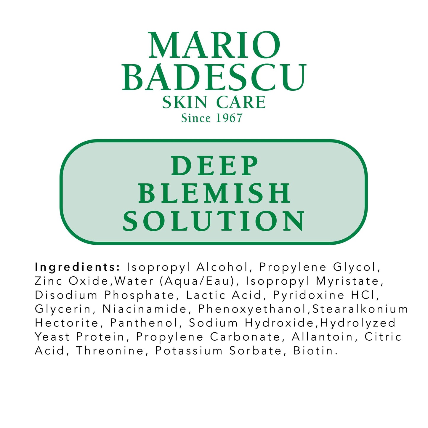 Mario Badescu Deep Blemish Solution, Spot Treatment for Face with Potent Zinc Oxide, Niacinamide and B Vitamins Overnight Treatment Serum that Targets Large Blemishes Under the Skin