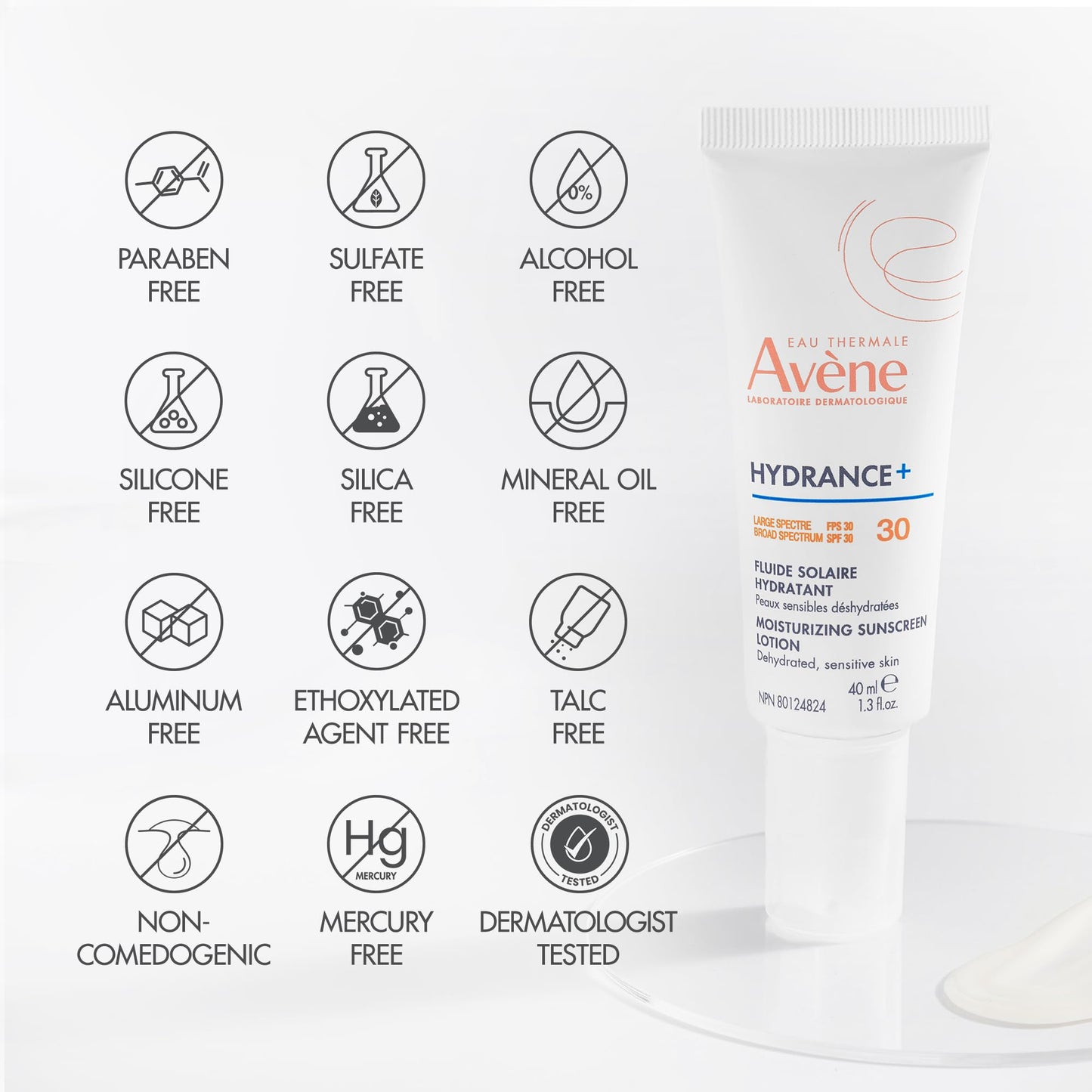 Avène Hydrance+ Moisturizing Sunscreen Lotion SPF 30 1.3 Fl Oz
