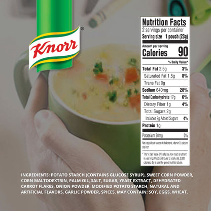 Knorr Corn Soup Mix 1.52oz (3x2 Packs for 6 Pouches Total)| Delicious, Warm, and Ready in Minutes!