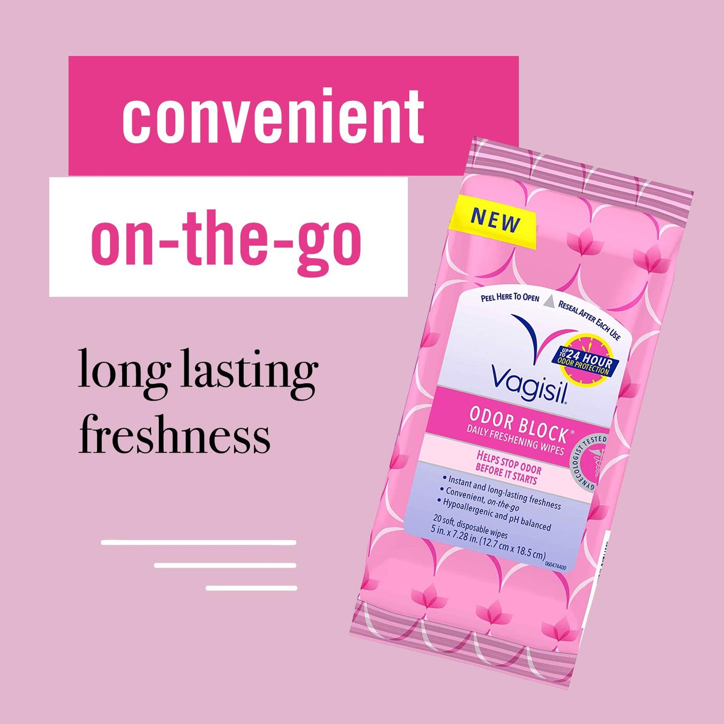 Vagisil Odor Block Multipack for Women, Daily Intimate wash, 20 Feminine Wipes, and Dry Wash Deodorant Spray - Gynecoligist Tested