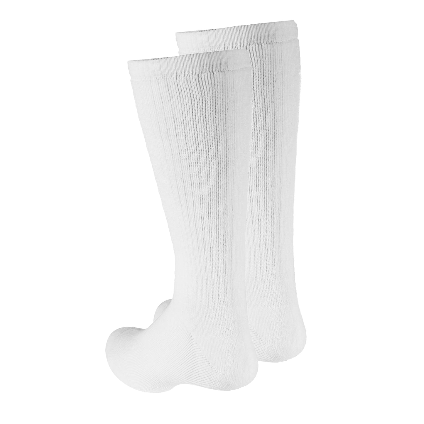 NuVein 8-15 mmHg Medical Compression Socks, Mid Calf Crew Length, Padded Cushion Foot, White, Medium
