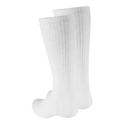 NuVein 8-15 mmHg Medical Compression Socks, Mid Calf Crew Length, Padded Cushion Foot, White, Medium