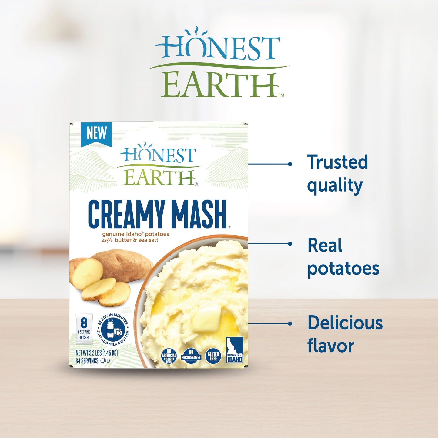 Honest Earth® Creamy Mash Potatoes, 3.2 lbs (Pack of 8)