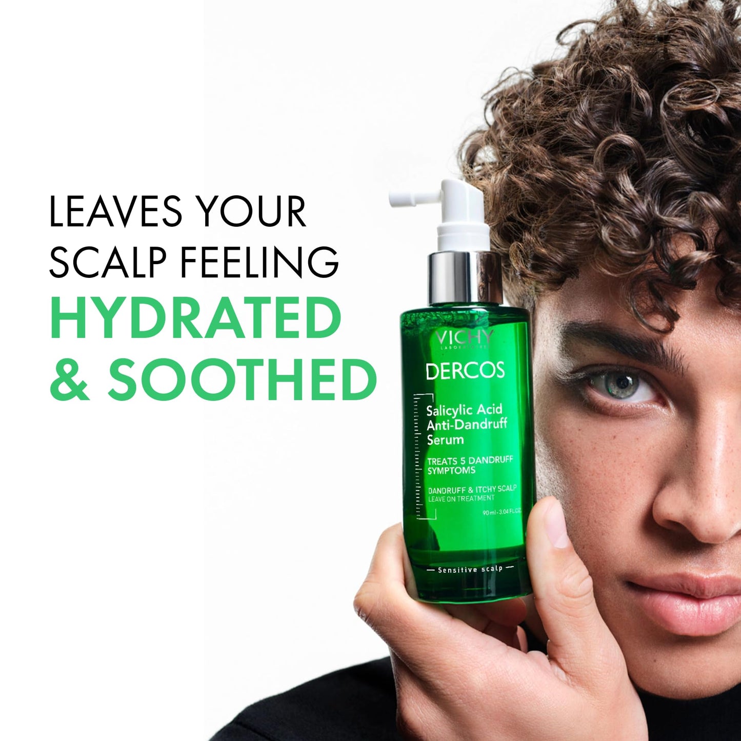 Dercos Salicylic Acid Anti-Dandruff Treatment, Scalp Treatment Targets Dandruff Symptoms & Leaves Head Feeling Hydrated & Soothed, Serum Provides Flake & Itch Relief, 3 Fl. Oz.