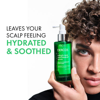 Dercos Salicylic Acid Anti-Dandruff Treatment, Scalp Treatment Targets Dandruff Symptoms & Leaves Head Feeling Hydrated & Soothed, Serum Provides Flake & Itch Relief, 3 Fl. Oz.