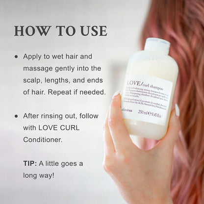 Davines LOVE Curl Shampoo, Enhancing Volume Taming Gentle Formula for Wavy and Curly Hair - Softens, Hydrates, and Boosts Curl Elasticity with Almond Extract, Travel Size, 2.54 Fl Oz