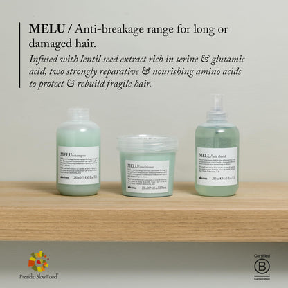 Davines MELU Hair Shield, Thermal Leave-On Conditioning Antistatic Action for All Types of Hair - Ideal Heat Protectant from Stress Caused by Straightener or Blow Dryer with Lentil Seeds, 8.45 Fl Oz