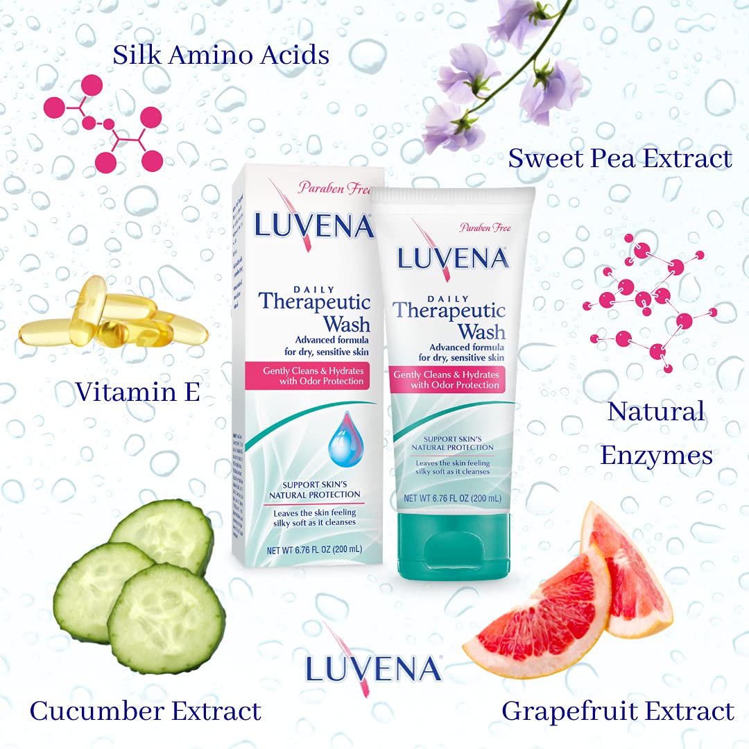LUVENA Personal Wash - Intimate Wash for Women - Gentle Feminine Wash to Help Moisturize and Resist Odor - pH Balanced, Vitamin E, Paraben Free - Sweet Pea Scented 1pk- (6.76 oz)