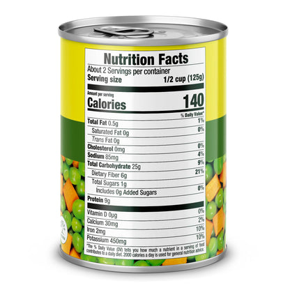 Rica Rondo Peas and Carrots, Canned Vegetables, 15 oz Can (Pack of 12)