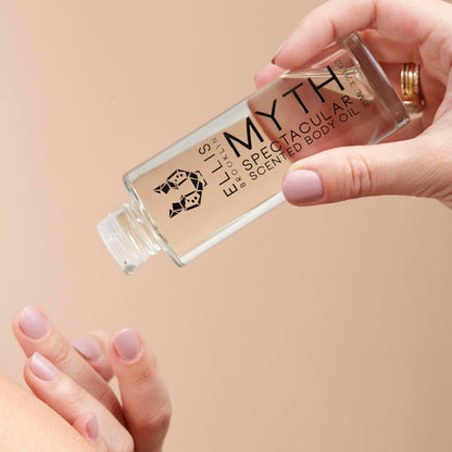 Ellis Brooklyn MYTH Scented Body Oil for Women with Bergamot, Jasmine & White Cedarwood, Vegan, Cruelty-Free, Sustainable Ingredients – 95ml/3.2 fl oz
