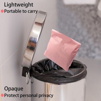Sanitary Napkin Disposal Bags, 100Pcs Disposable Period Trash Bags, Feminine Hygiene Bags for Pads and Tampons, 1.67 Mil Pink Self-adhesive Feminine Product Disposal Bags for Blocking Odors, 6.7x9.8IN
