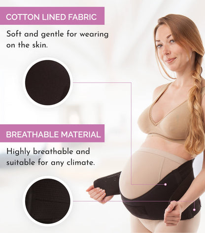 GABRIALLA Pregnancy Belly Band - Strong Support, 8" Wide, Made In USA