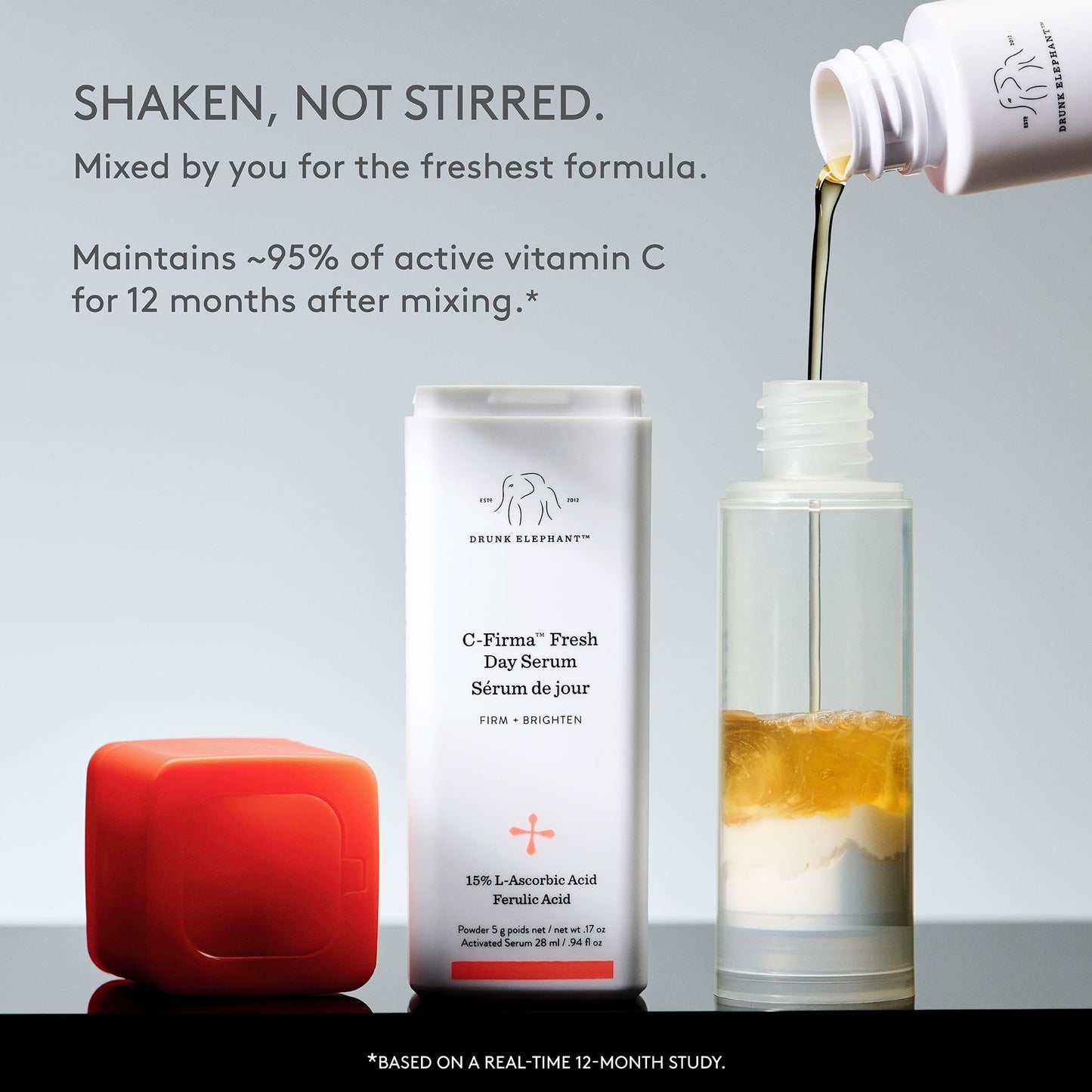 Drunk Elephant C-Firma Fresh Day Serum - 28 ml/.94 fl oz - 15% Illuminating Vitamin C - Clean Clinical Skincare - Cruelty-Free - Dermatologist-Tested - Free of Essential Oils, Silicones, and Fragrance