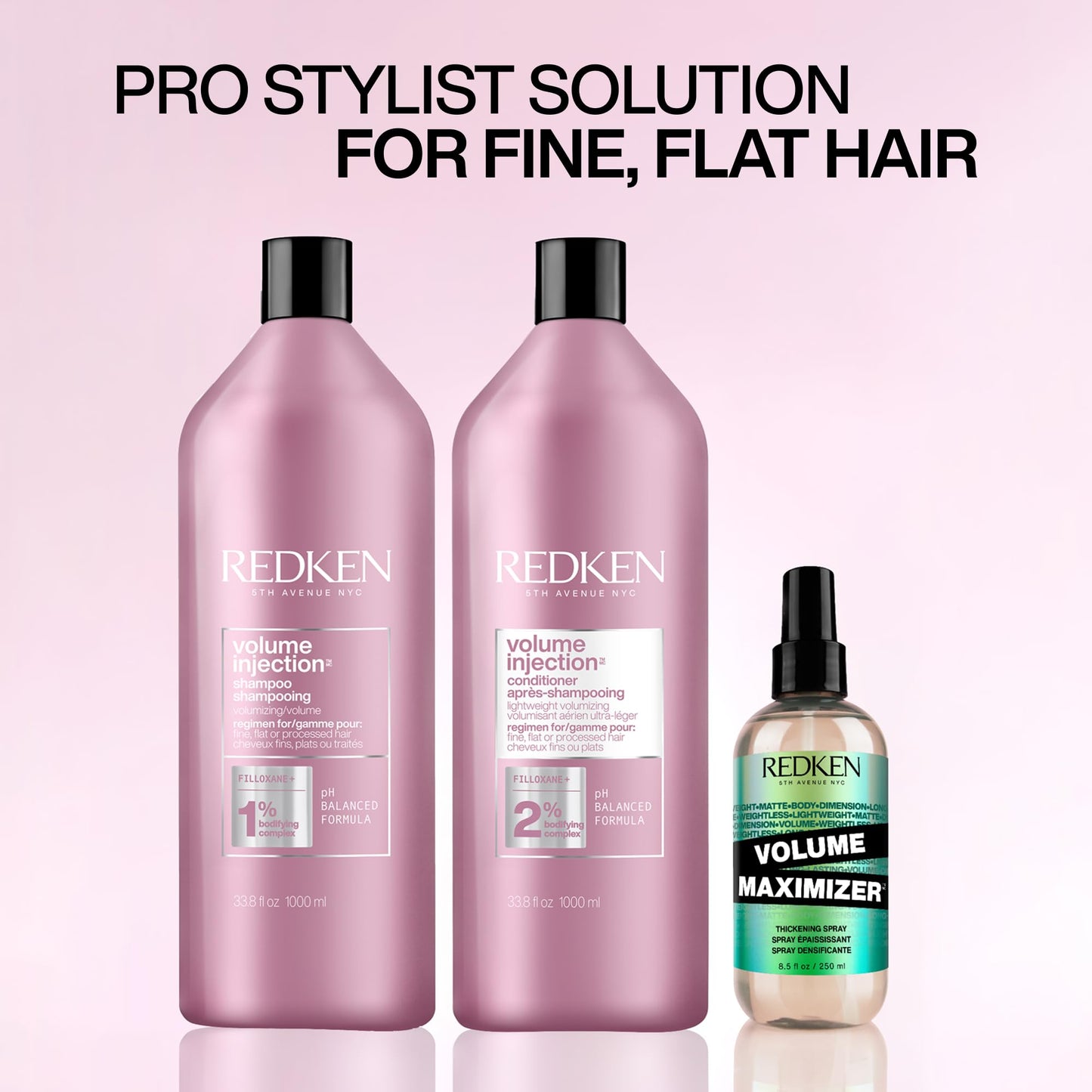 Redken Volume Injection Conditioner For Fine Hair - Adds Lift & Body, Volumizing & Detangling Without Weighing Down, Paraben Free