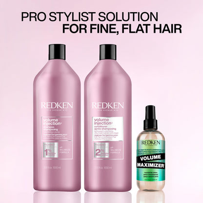 Redken Volume Injection Conditioner For Fine Hair - Adds Lift & Body, Volumizing & Detangling Without Weighing Down, Paraben Free