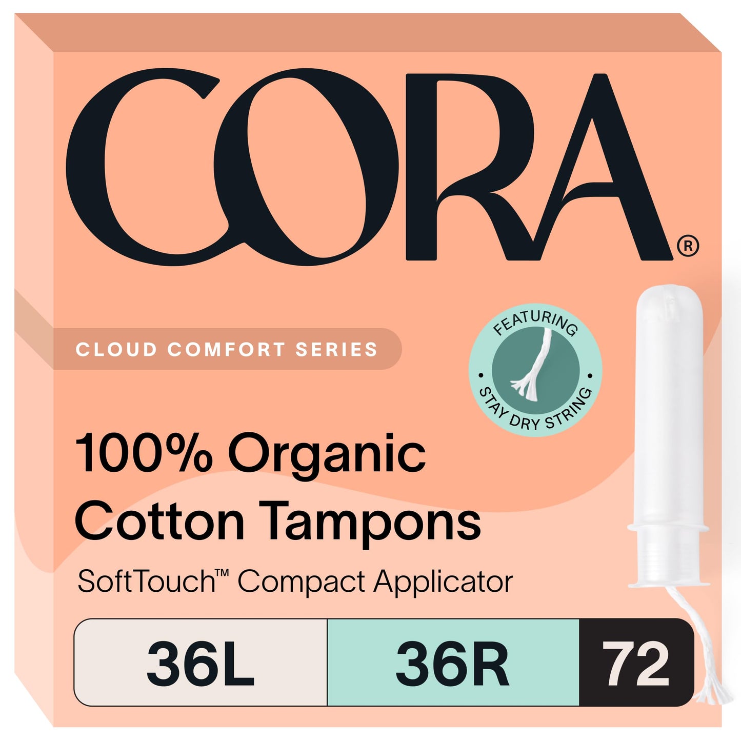 Cora Organic Feminine Care | Applicator and Non-Applicator Tampon Packs | Ultra-Absorbent, Unscented, Natural, Non-Toxic | 36 Light, 108 Regular Tampons | Bundle Pack