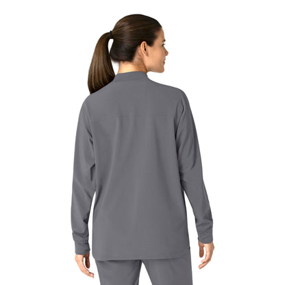 Carhartt Scrubs C82210 Women's Cross-Flex Modern Fit Shirt Jacket Medium Pewter