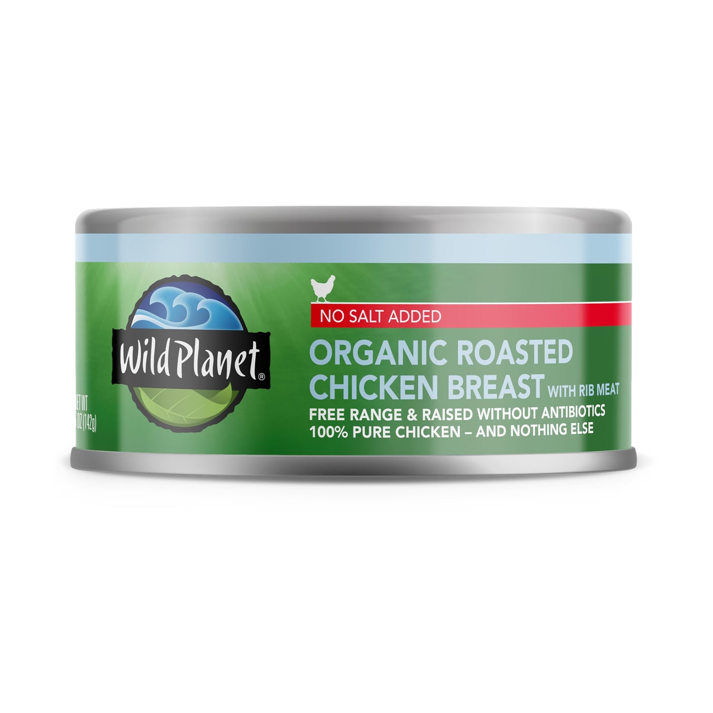 Wild Planet Organic Roasted Chicken Breast with Rib Meat, Skinless and Boneless, No Salt Added, 5 Ounce (Pack of 12), Packaging May Vary