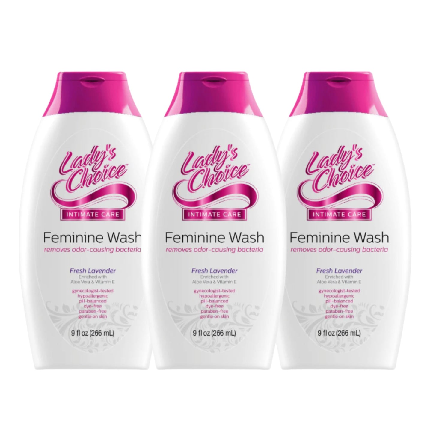 Feminine Wash, Fresh Lavender, Gentle Cleansing Formula for Daily Freshness, 3 Pack of 9 oz Bottles