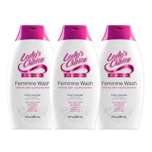 Feminine Wash, Fresh Lavender, Gentle Cleansing Formula for Daily Freshness, 3 Pack of 9 oz Bottles