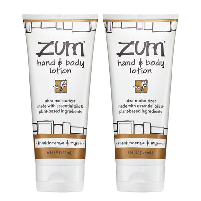 Zum Indigo Wild Hand & Body Lotion - Natural Hand Lotion for Dry Hands - Body Lotion for Women & Men - Body Moisturizers Include Shea Butter - Frankincense & Myrrh Scent - 6 fl oz (2 Pack)