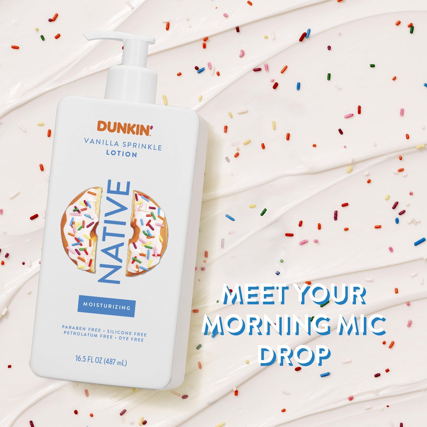 Native Body Lotion, Dunkin Vanilla Sprinkle, Moisturizer for Dry Skin with Plant-Based Ingredients, 16.5 oz