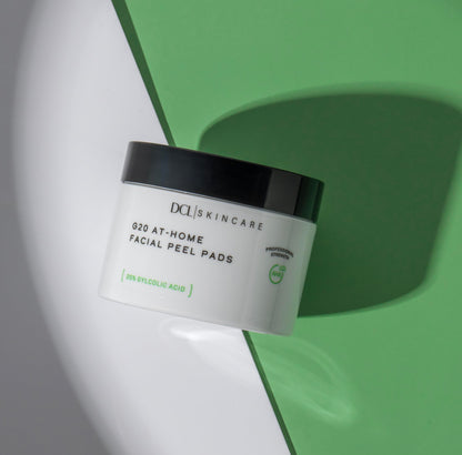 DCL Skincare G20 Glycolic Acid Exfoliating Pads with 20% Glycolic Acid – Skin-Smoothing & Hydrating, 50 Pads