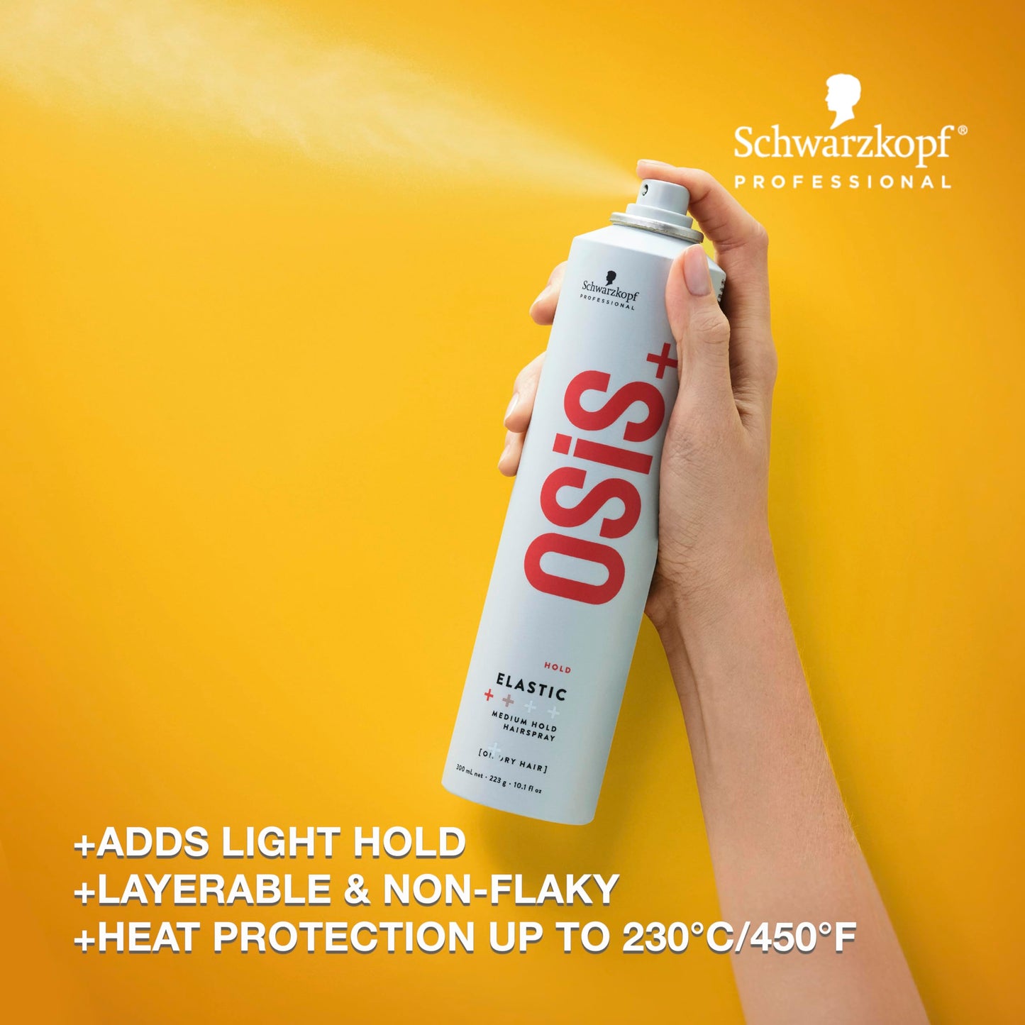 OSiS+ Elastic Hairspray - Light Hold with Heat Protection for All Hair Types