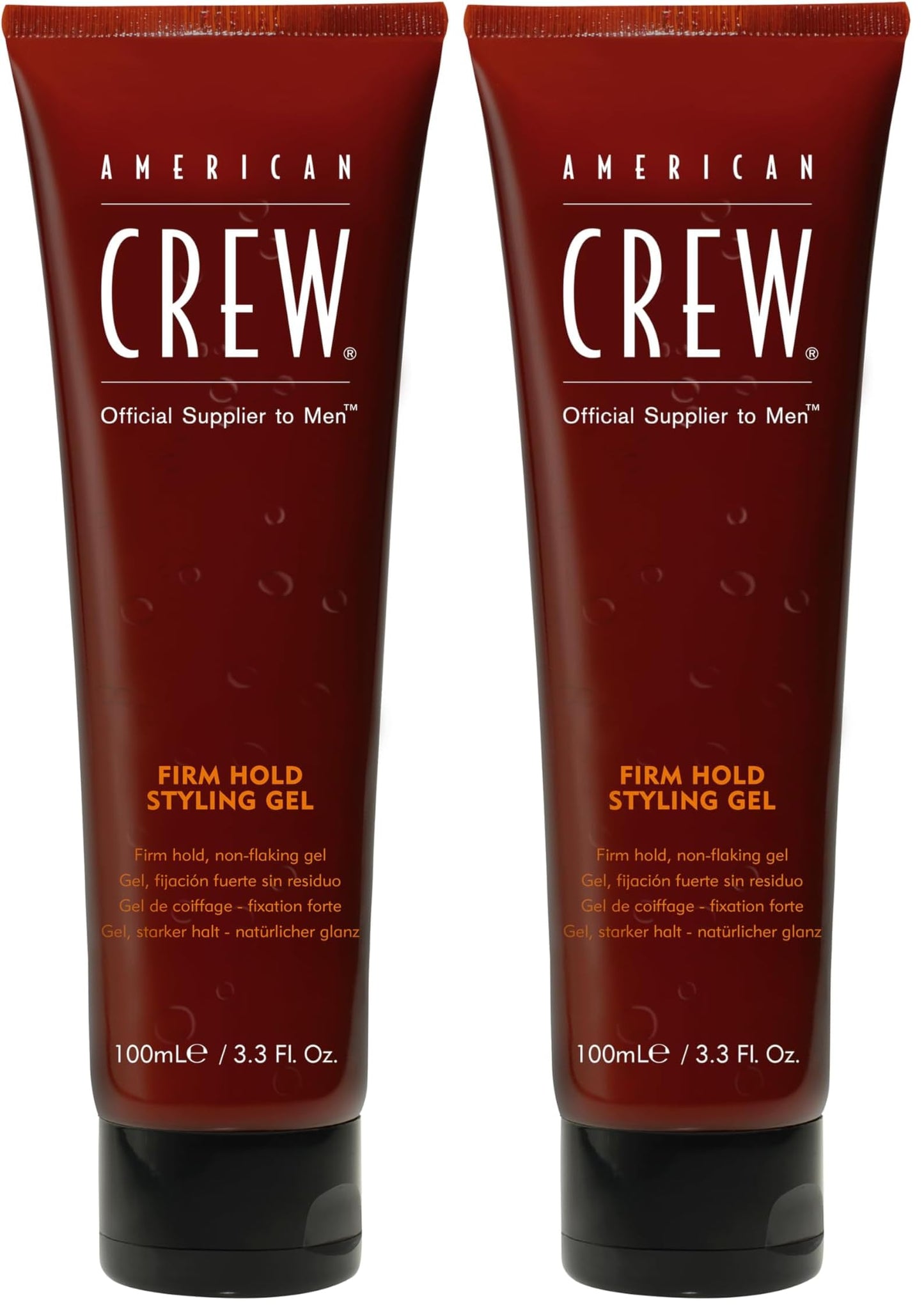 AMERICAN CREW Men's Hair Gel, Firm Hold, Non-Flaking Styling Gel, 3.3 Fl Oz (Pack of 2)