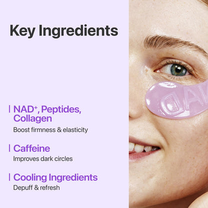numbuzin No.9 Eye Patches, NAD+ Collagen Gel Eye Masks with Peptides, Caffeine & Niacinamide, Cooling Under Eye Patches for Puffy Eyes & Eyebags, Stocking Stuffers, 5 Pairs (10 Patches)