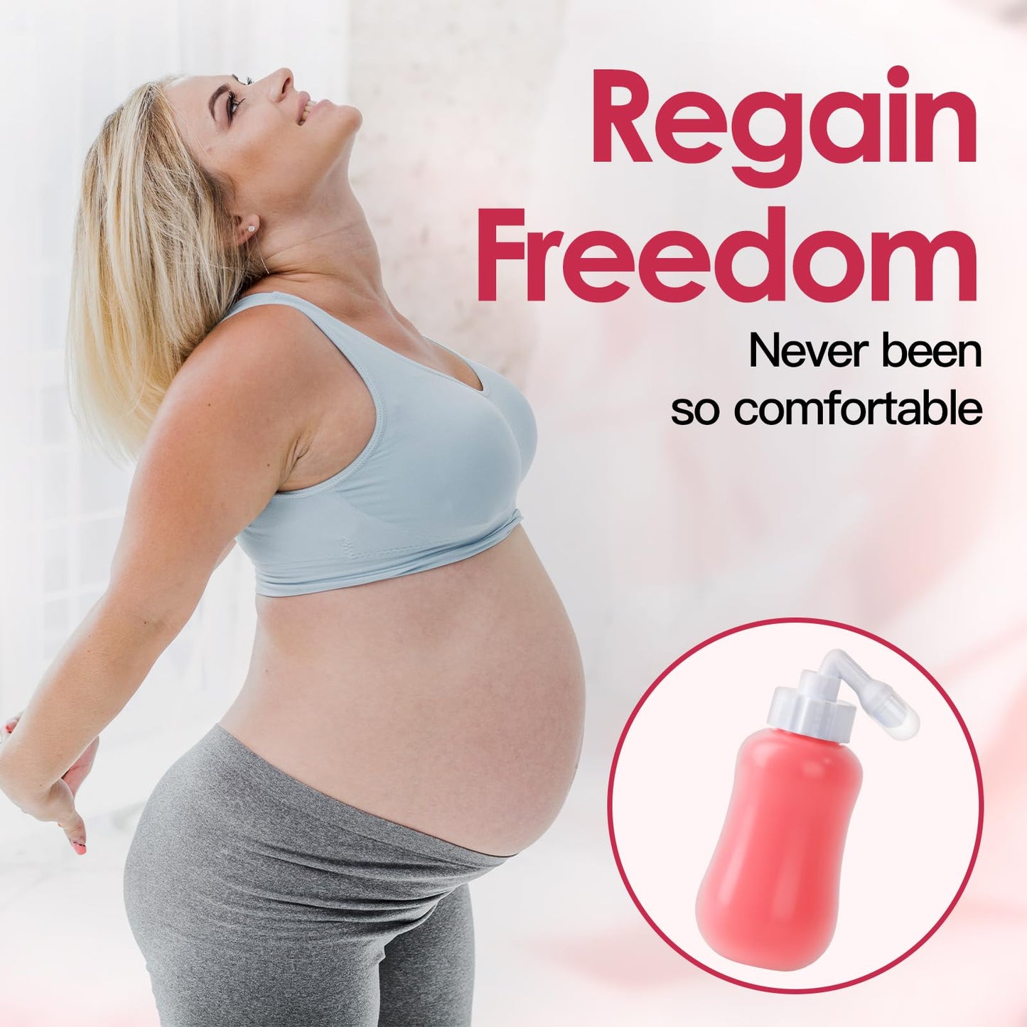 Peri Bottle, Peri Bottle for Postpartum Care, for Women and Men with Hemorrhoids, for Cleansing After Birth, Portable Travel Bidet Sprayer-Pink