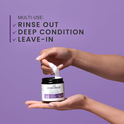 CURLSMITH Multi-Tasking 3-in-1 Curl Conditioner, Use as a Protein-Rich Rinse Out, Leave In or Deep Conditioner, For All Curl Types, Vegan & Cruelty-free