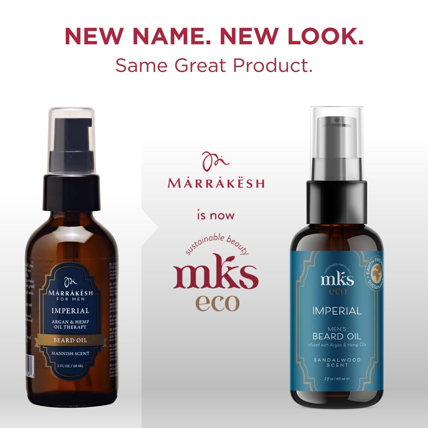 MKS eco for Men Imperial Beard Oil, Sandalwood Scent - 2 fl oz - Calms & Controls Facial Hair, Adds Shine, Moisturizes Skin - With Hemp Seed Oil & Argan Oil - Vegan, Cruelty Free