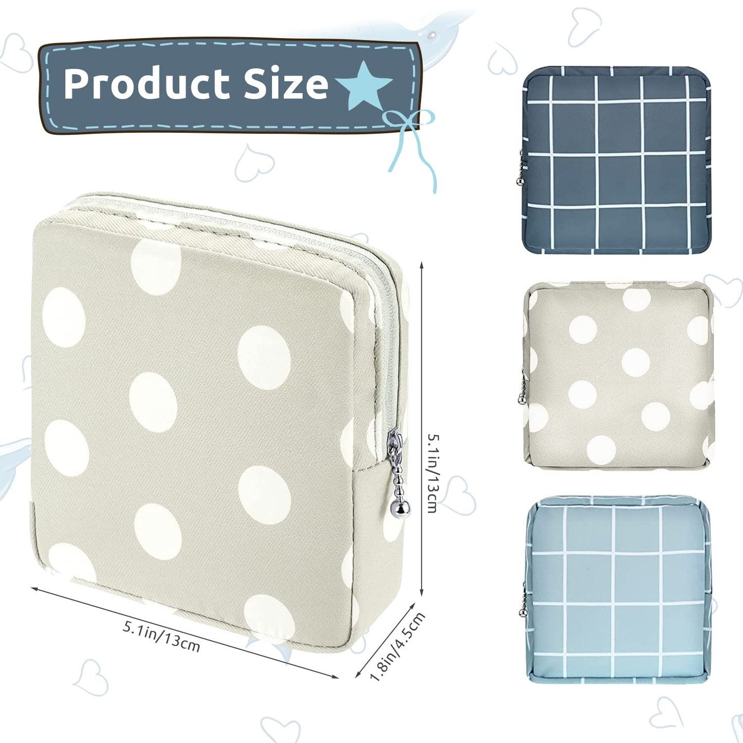 3pcs Period Bag,Period Pouch,Sanitary Napkin Storage Bag, Portable Reusable Menstrual Pads Bags,Tampon Storage Pouch for Women Teen Girls,pad Bag,Feminine Care,tampons Holder for Purse