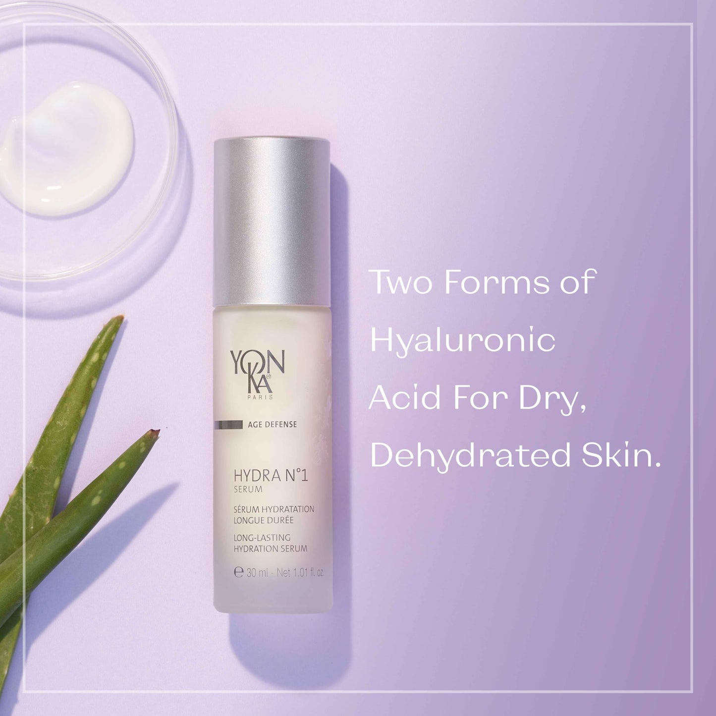 Yon-Ka Hydra N°1 Serum | Hydrating & Anti-Aging Face Serum with Hyaluronic Acid, Aloe Vera & Vitamin C | Smooths, Plumps & Revives | For Dry & Mature Skin | Paraben-Free | 30 ml
