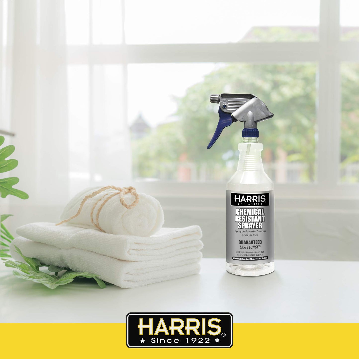 HARRIS Chemically Resistant Professional Spray Bottle, 32oz (1-Pack)