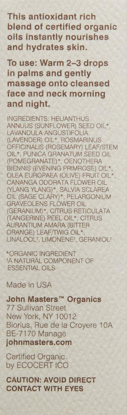 JOHN MASTERS Organic Pomegranate Facial Nourishing Oil, 29 ML