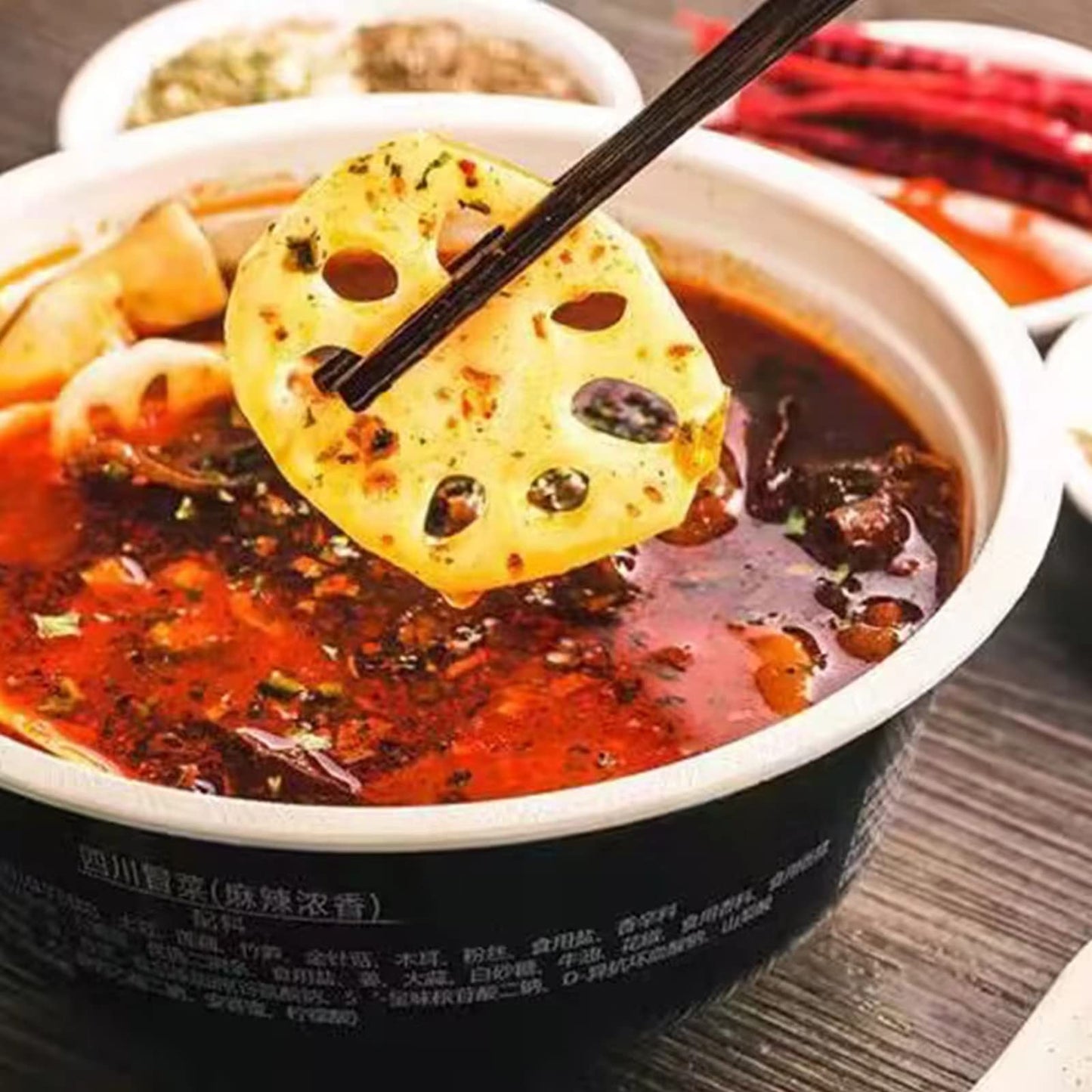 Yumei 4 Pack Sichuan Maocai, Szechuan Hot Pot with Veggies Noodles Bean Vermicelli 2.9lb. Spicy Flavor.