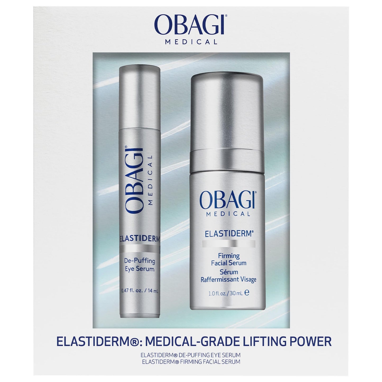 Obagi ELASTIDERM Facial Serum 1oz & Eye Serum .47oz Set – Clinically Proven to Firm Skin, Target Signs of Aging & De-Puff Eyes with Caffeine & Patented Bi-Mineral Contour Complex