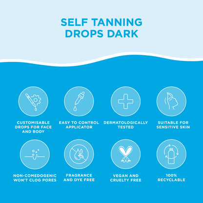 Bondi Sands Hydrating Self Tan Drops for Face and Body, 2 Shade Options, 1.01 FL OZ