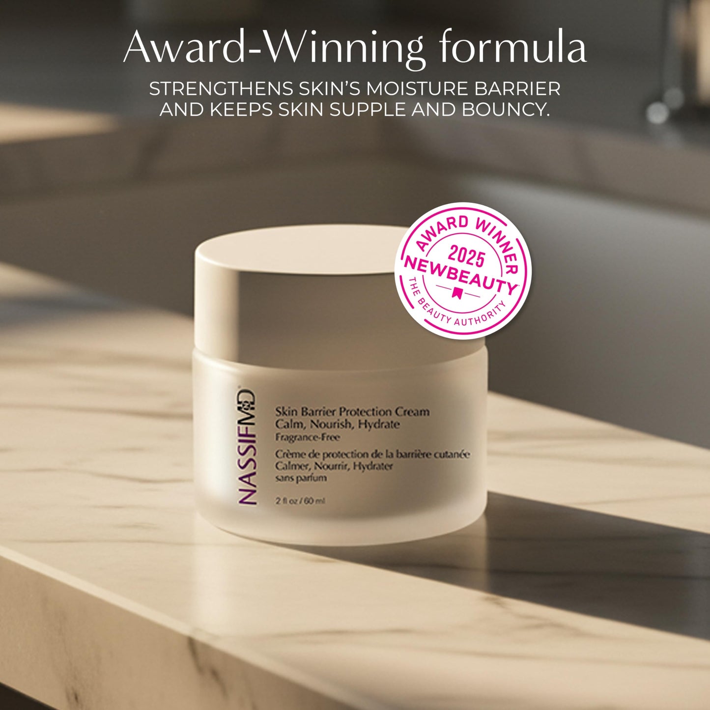 NassifMD Skin Barrier Protection Cream with Centella Asiatica - Healing Moisturizer for Sensitive & Post-Treatment Skin - Reduces Redness, Plumps Fine Lines