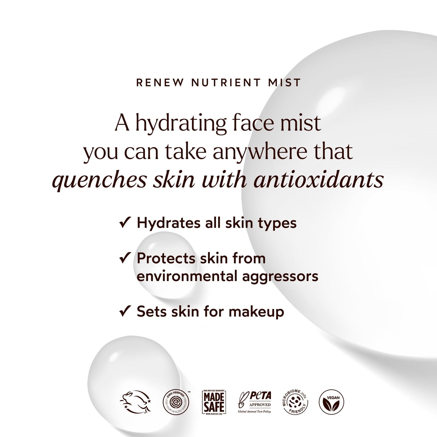 True Botanicals Renew Nutrient Mist | Deeply Hydrates & Refreshes On the Go |Dermatologist Tested, Non-Toxic, Hypoallergenic, Vegan, MADESAFE Certfied | (1.7 oz | 50 ml)