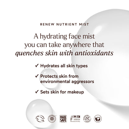 True Botanicals Renew Nutrient Mist | Deeply Hydrates & Refreshes On the Go |Dermatologist Tested, Non-Toxic, Hypoallergenic, Vegan, MADESAFE Certfied | (1.7 oz | 50 ml)