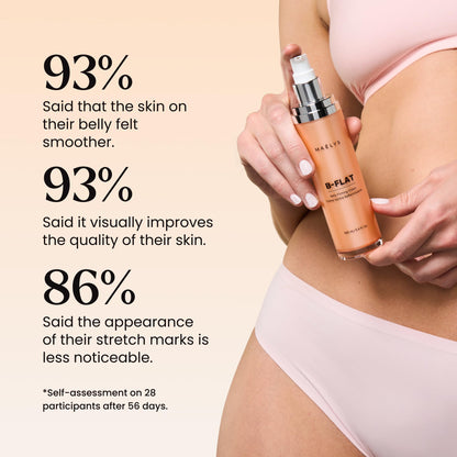 MAËLYS B-FLAT Belly Firming Cream for Women - Skin Tightening & Moisturizing Treatment with Shea Butter & Bentonite Clay - Smooths Look of Stretch Marks - Postpartum Body Care (3.4 Fl Oz)