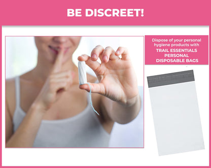 Feminine Personal Disposal Seal Bags- 100 White Opaque Seal Bags for Sanitary, Discreet Disposal for Tampons, Pads, and Liners (100 Bag Refill)