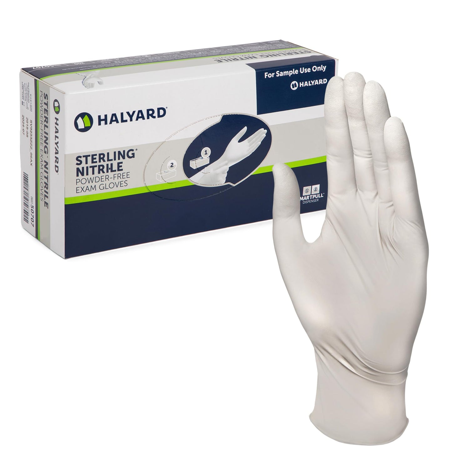 HALYARD Sterling Nitrile Exam Gloves, Powder-Free, 3.8 mil, 9.5", Gray, Small, 50706 (Box of 200)