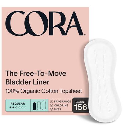 Cora Organic Feminine Care | 156 Regular Bladder Liners (Incontinence & Postpartum Pads) and 36S+ Applicator Tampon Multipack | Ultra-Absorbent, Unscented, Natural, Non-Toxic | Bundle Pack