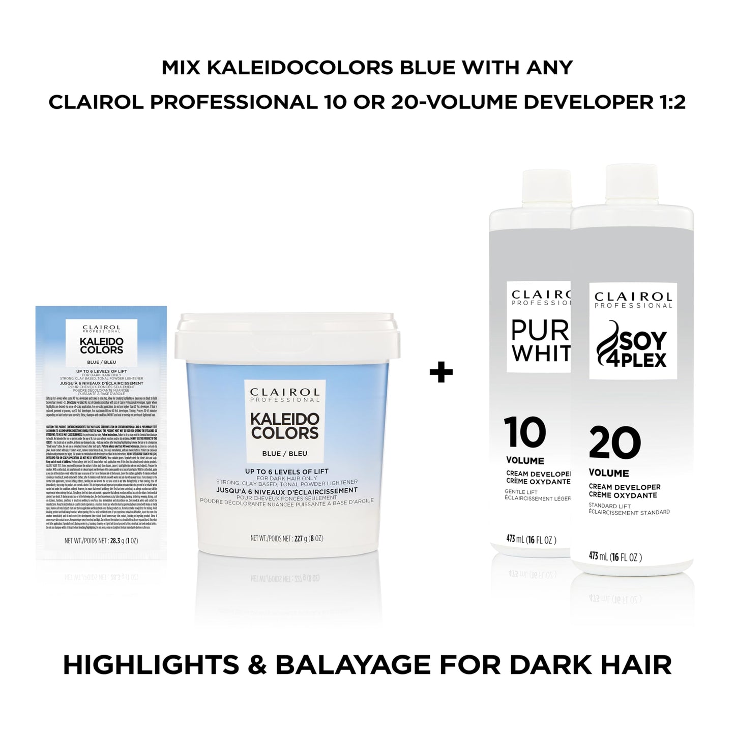 Clairol Professional Kaleidocolors Powder Lightener for Hair Highlights, Lightening, and Toning